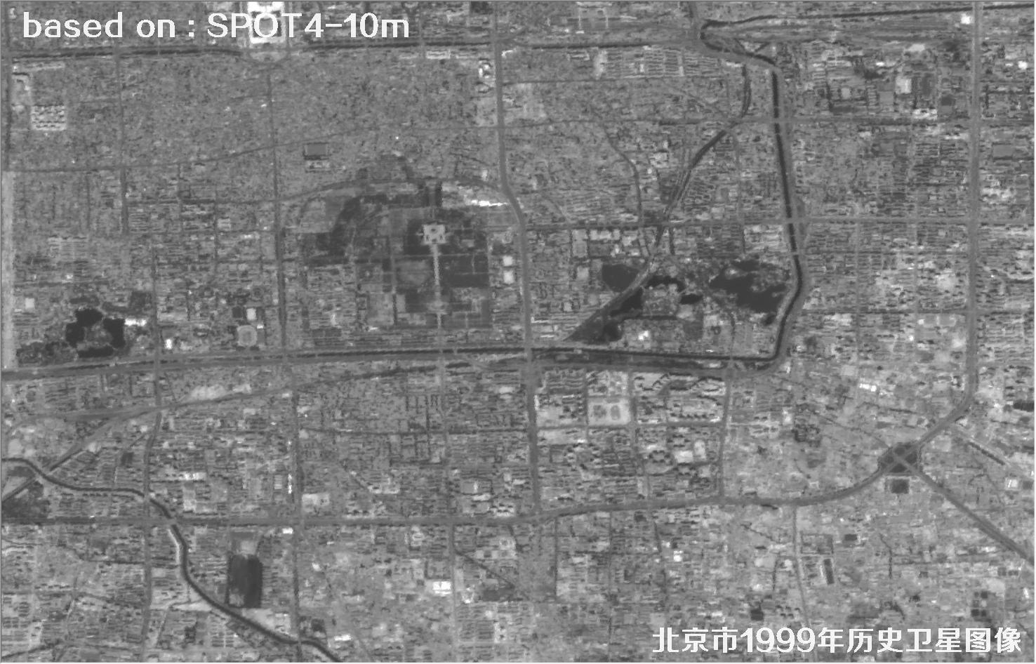 SPOT4卫星1999年拍摄额北京市历史影像图片