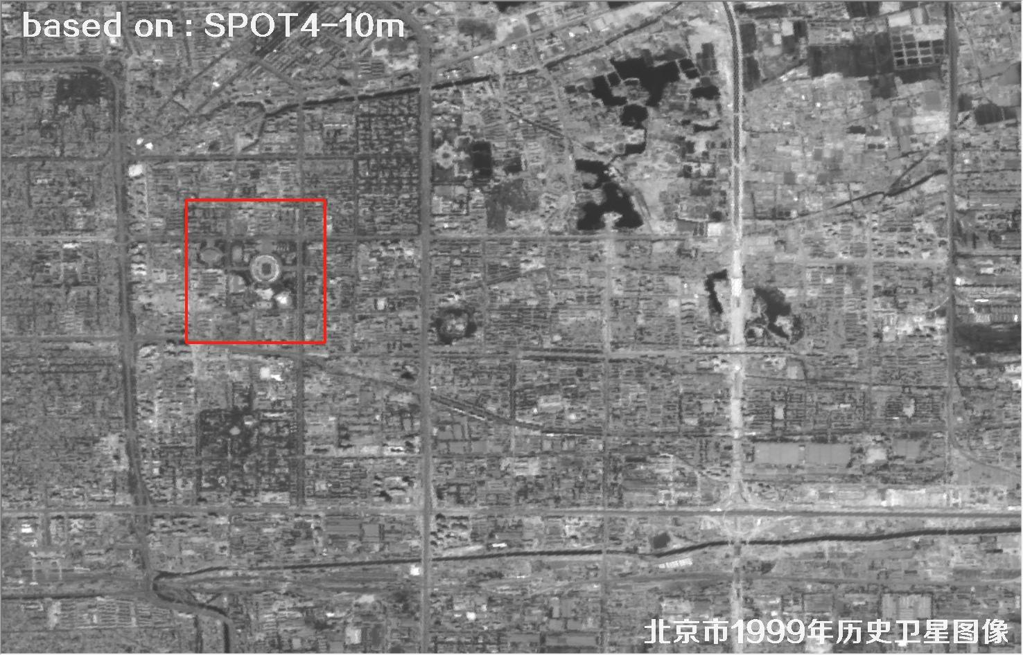 SPOT4卫星1999年拍摄额北京市历史影像图片