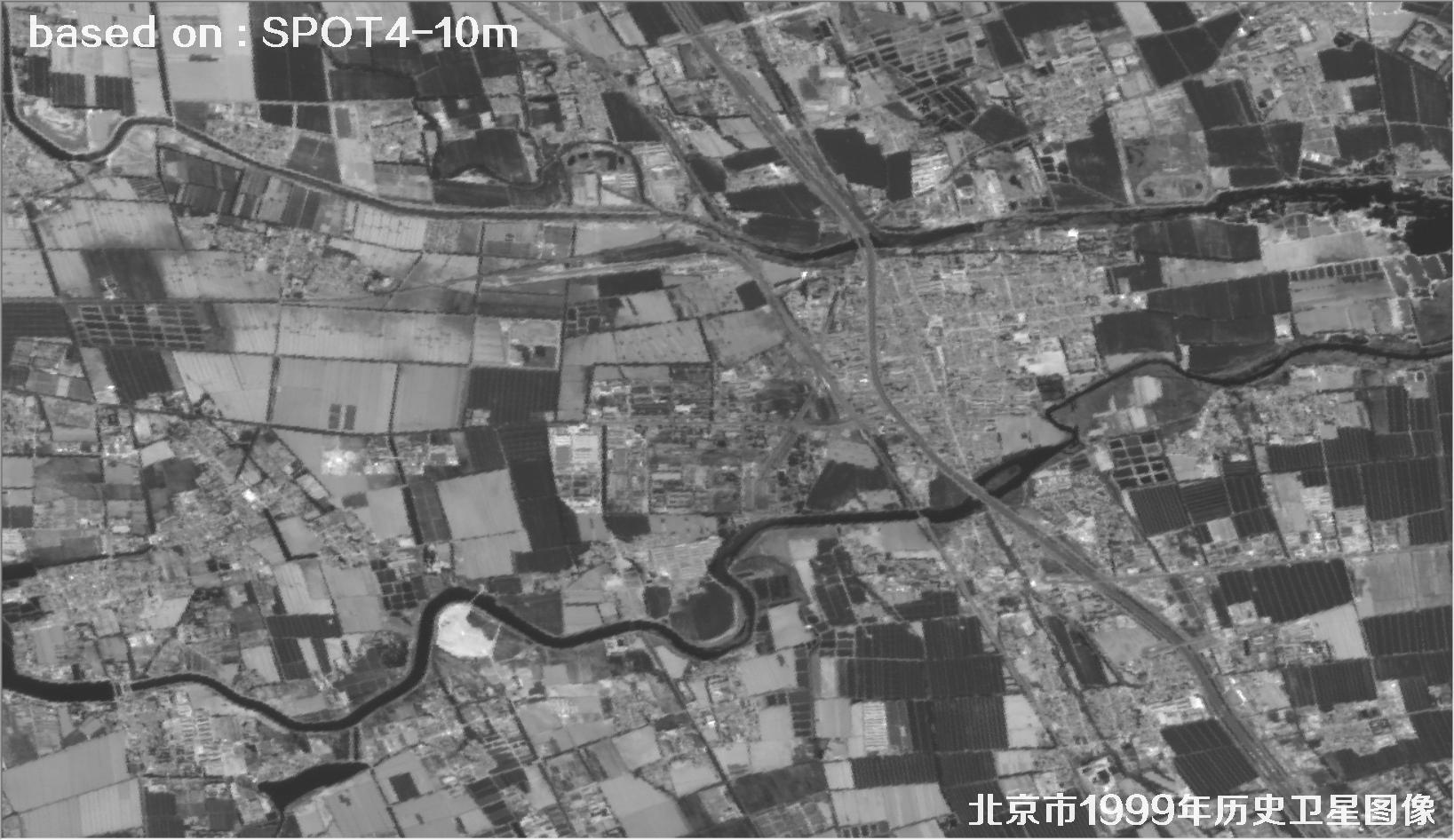 SPOT4卫星1999年拍摄额北京市历史影像图片