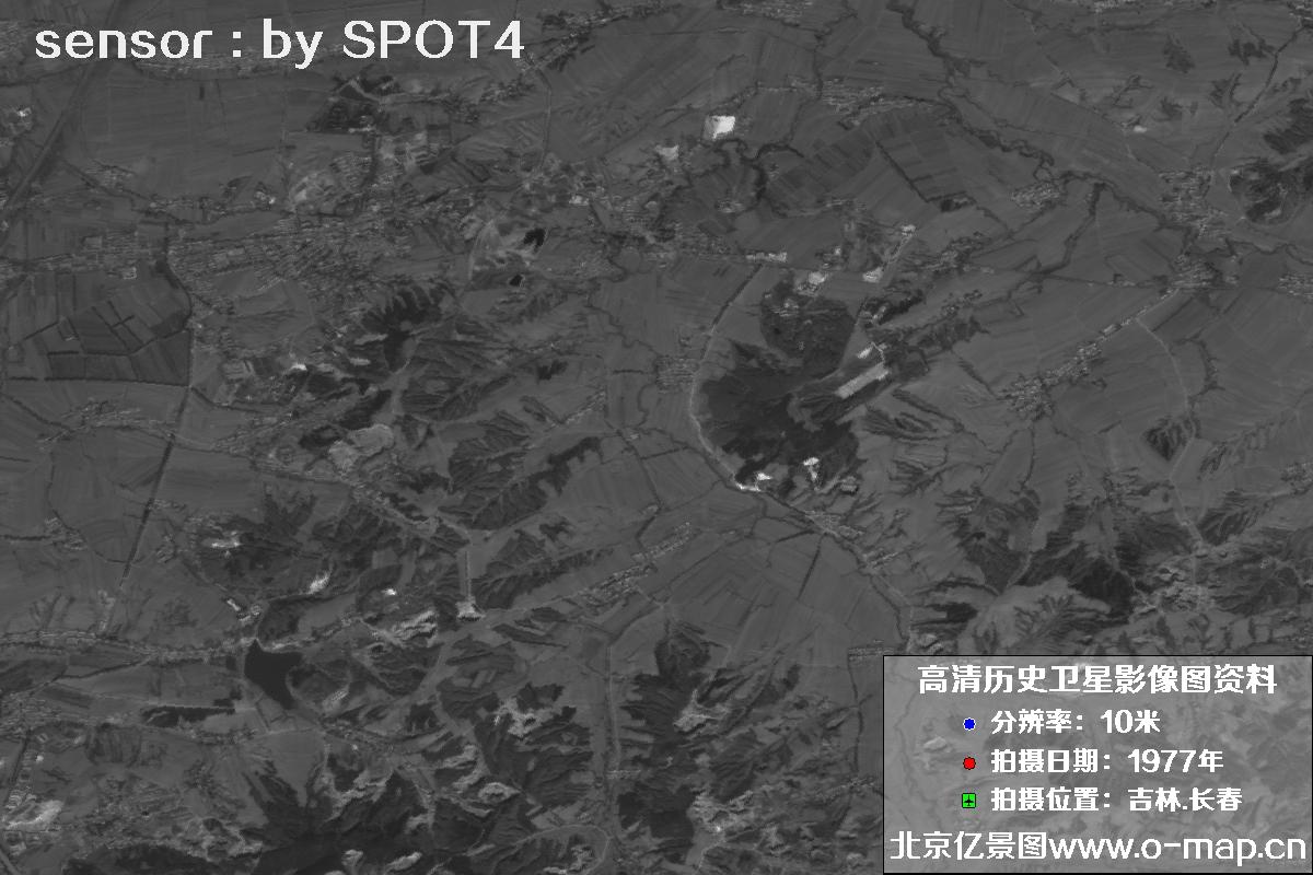 吉林省长春市主城区1977年SPOT4卫星历史影像图片