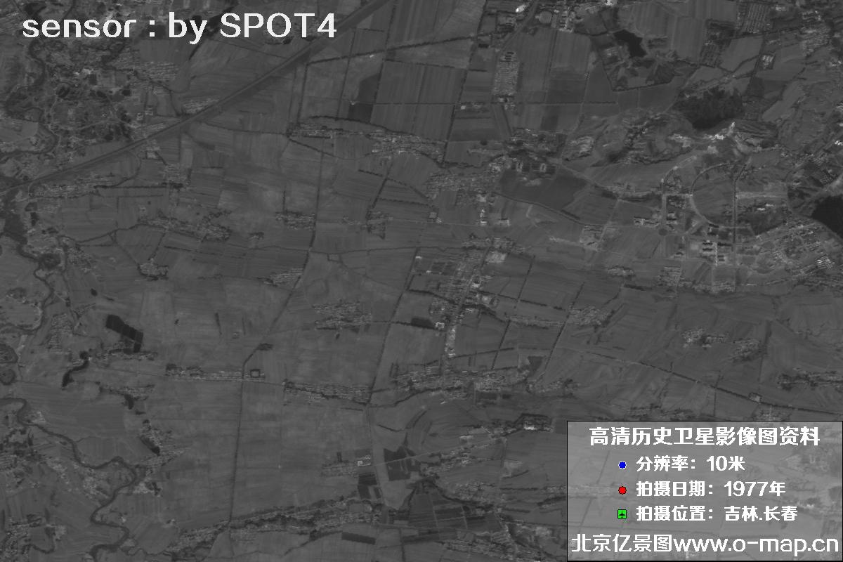 吉林省长春市主城区1977年SPOT4卫星历史影像图片