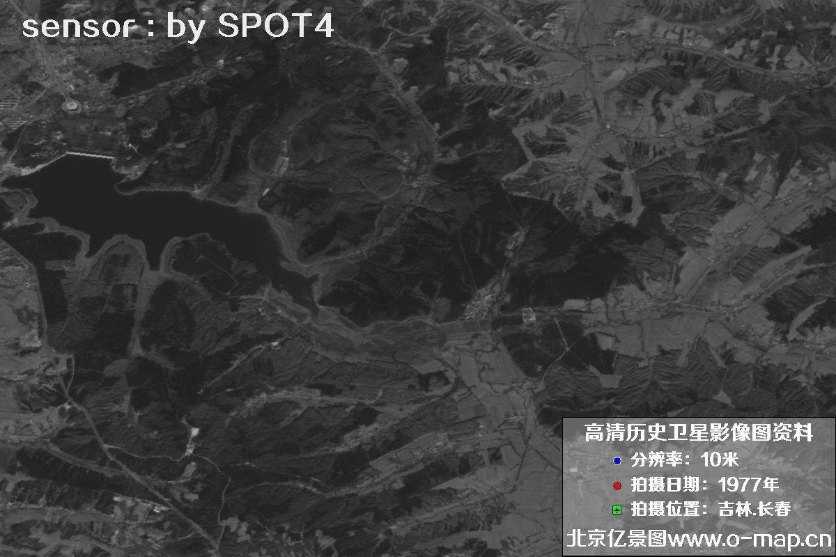 吉林省长春市主城区1977年SPOT4卫星历史影像图片