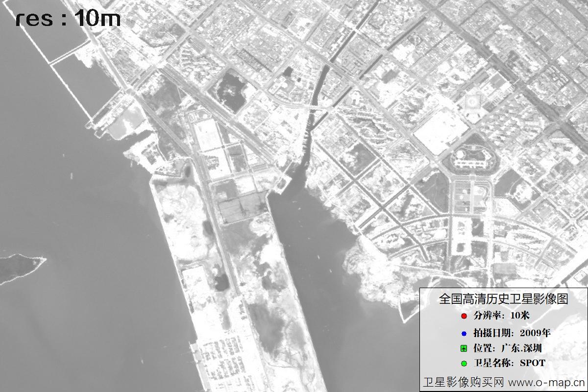 广东省深圳市2009年拍摄的10米SPOT卫星历史图像