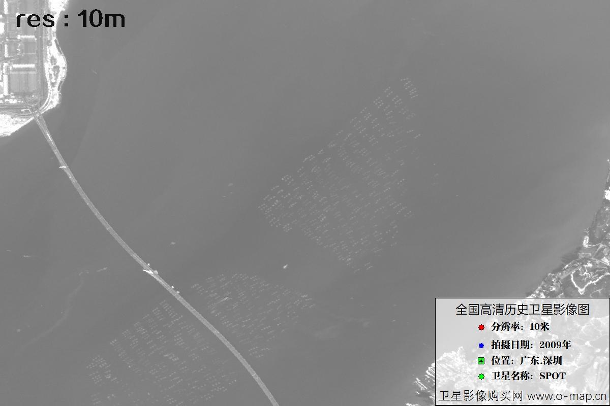 广东省深圳市2009年拍摄的10米SPOT卫星历史图像