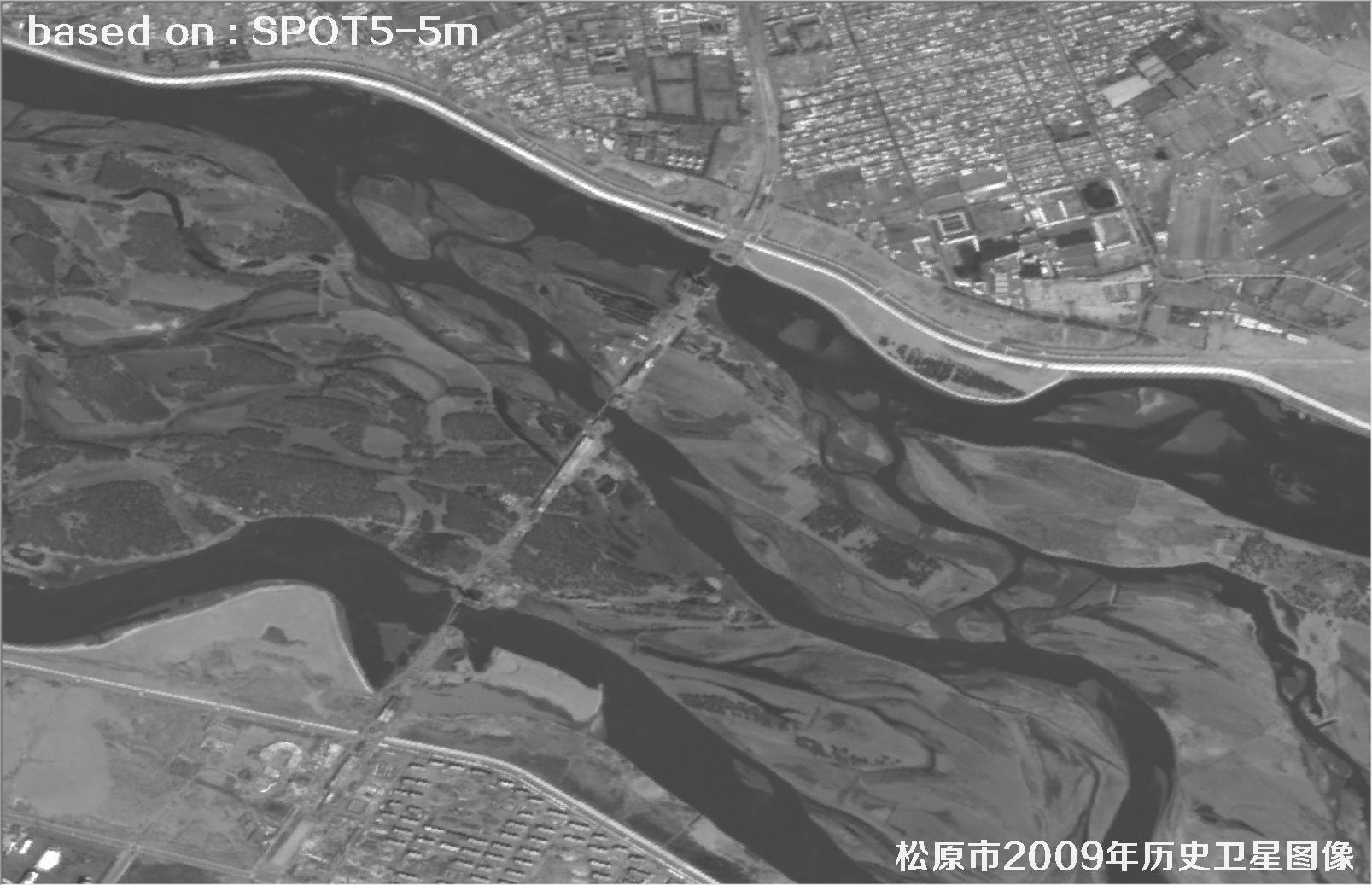 吉林市松原市2009年SPOT5卫星5米分辨率影像图
