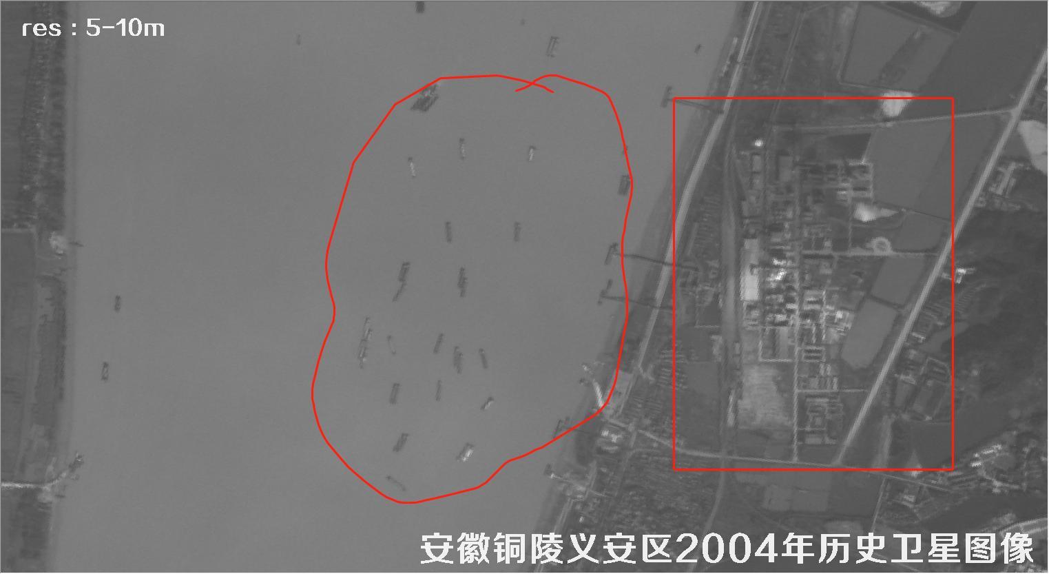 安徽省铜陵市义安区2004年历史卫星图像