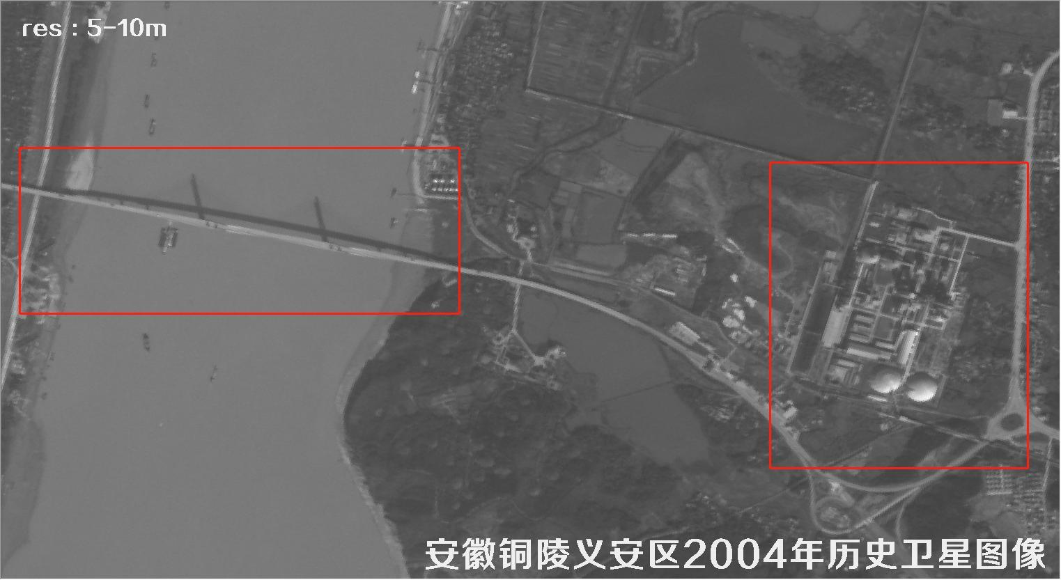安徽省铜陵市义安区2004年历史卫星图像