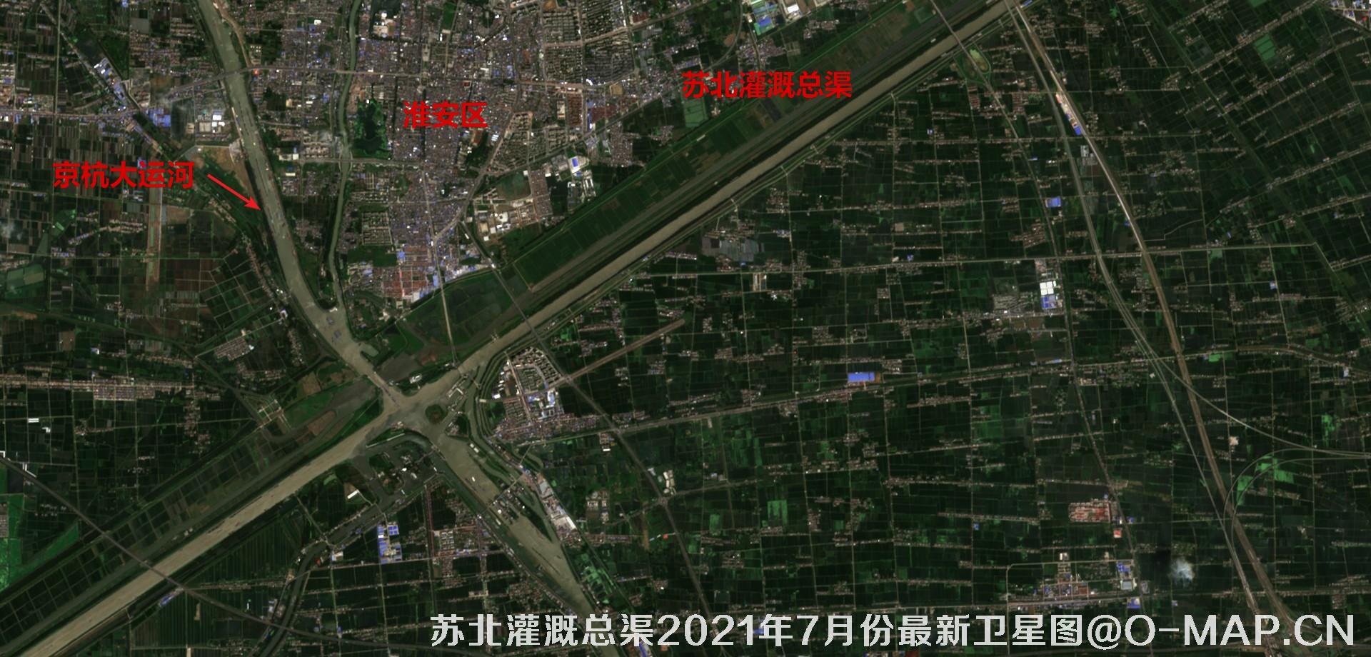 苏北灌溉总渠2021年7月份最新卫星图