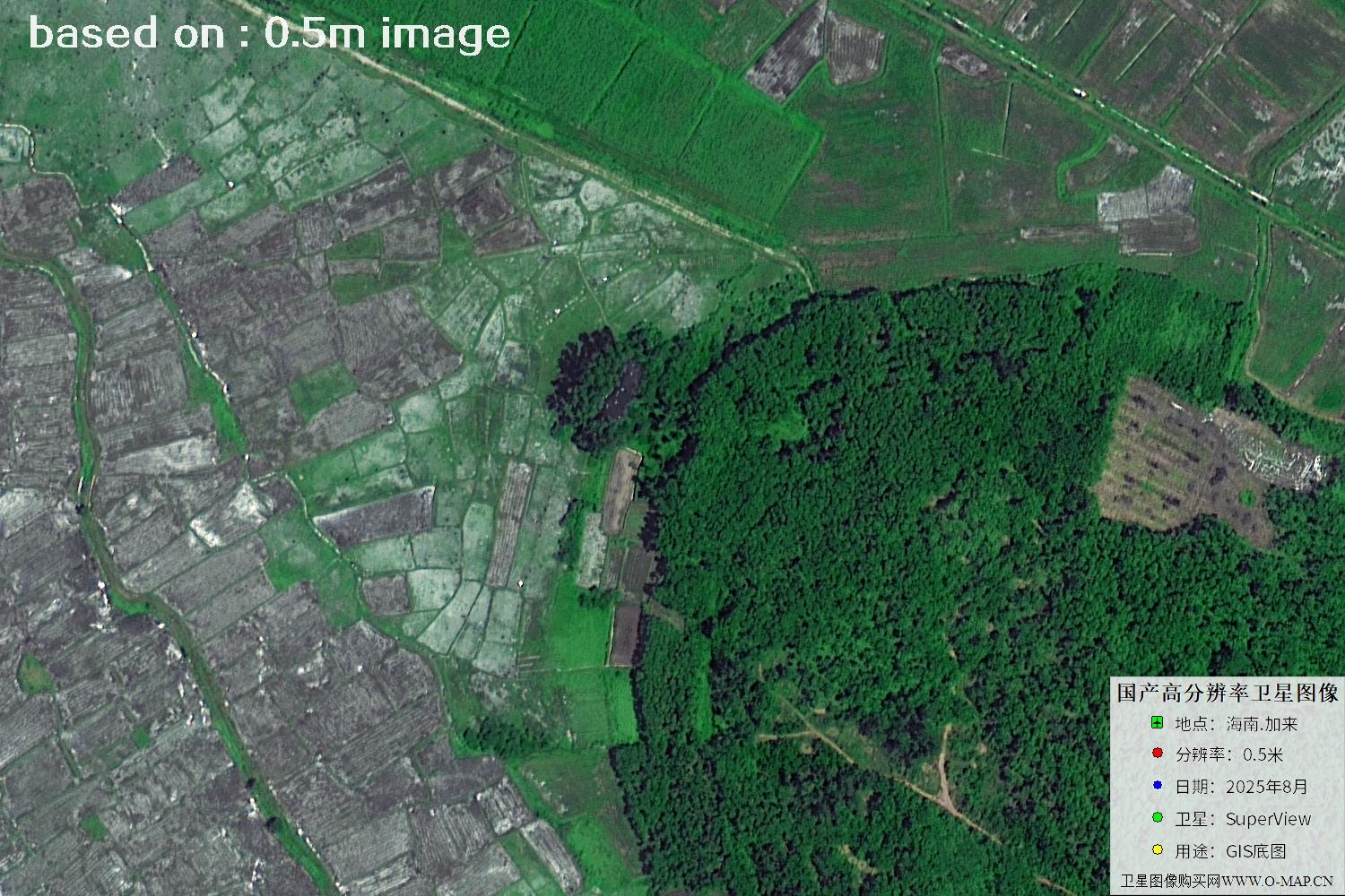 海南加来2025年最新0.5米分辨率卫星图像