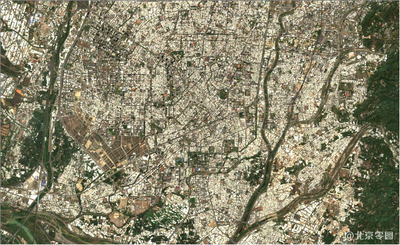 台湾省台中市2021年3月份最新卫星图