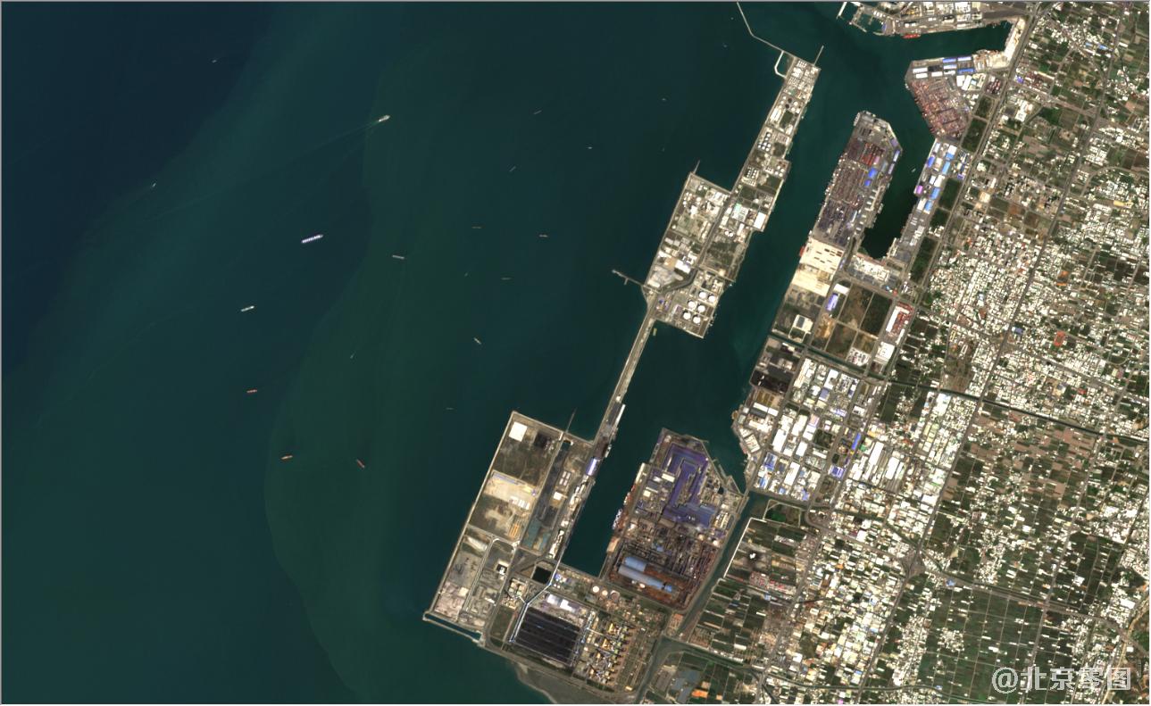 台湾省台中市2021年3月份最新卫星图