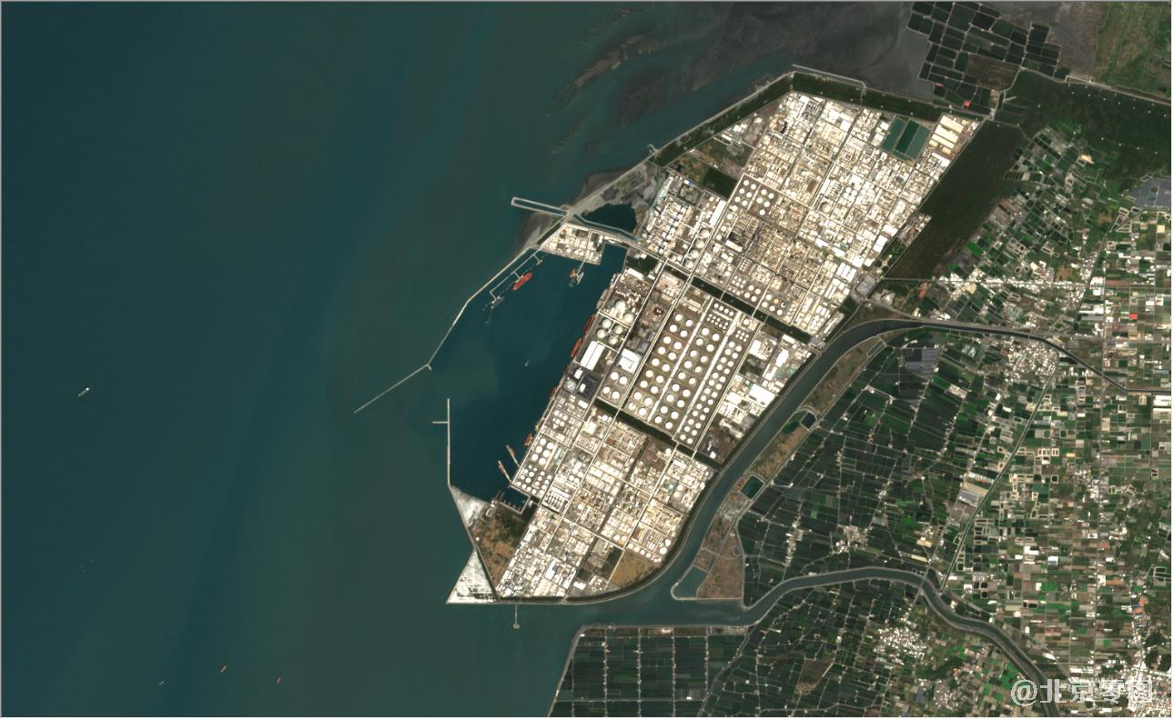 台湾省台中市2021年3月份最新卫星图