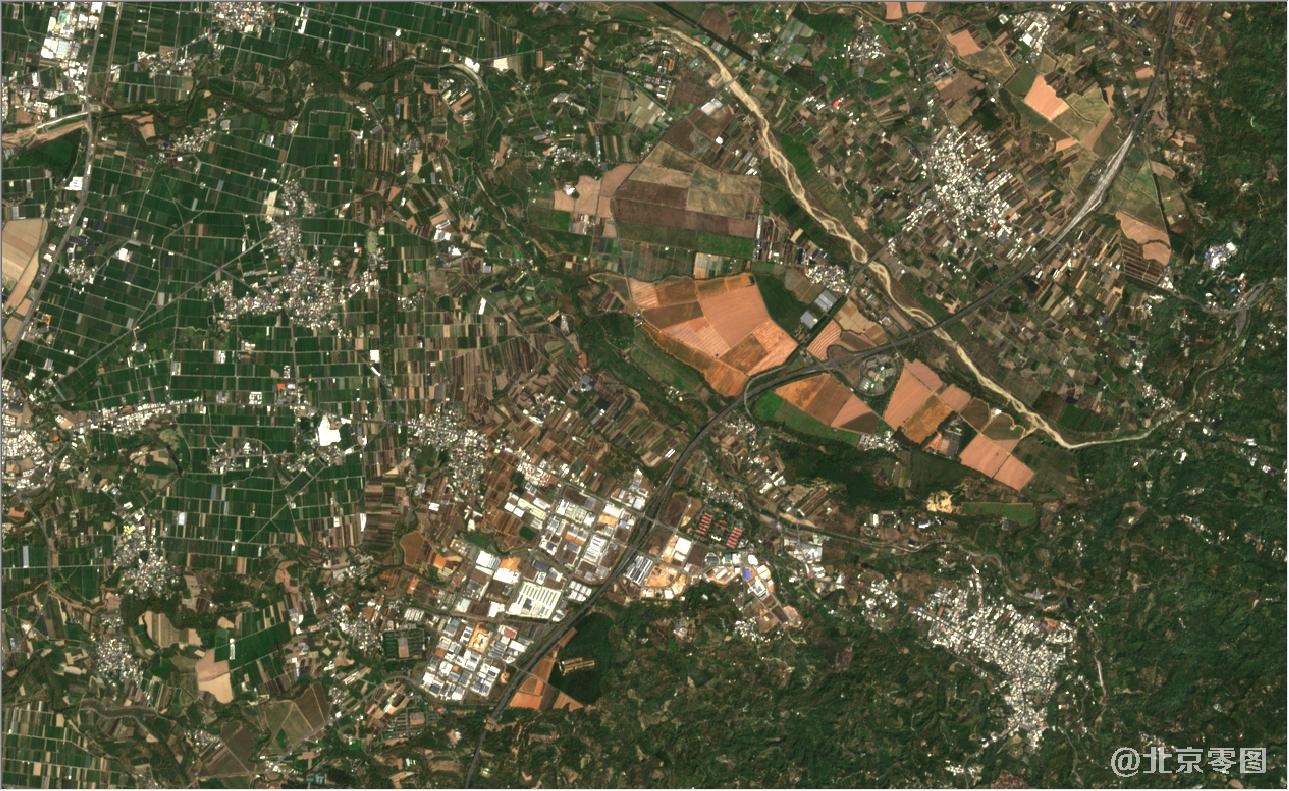 台湾省台中市2021年3月份最新卫星图