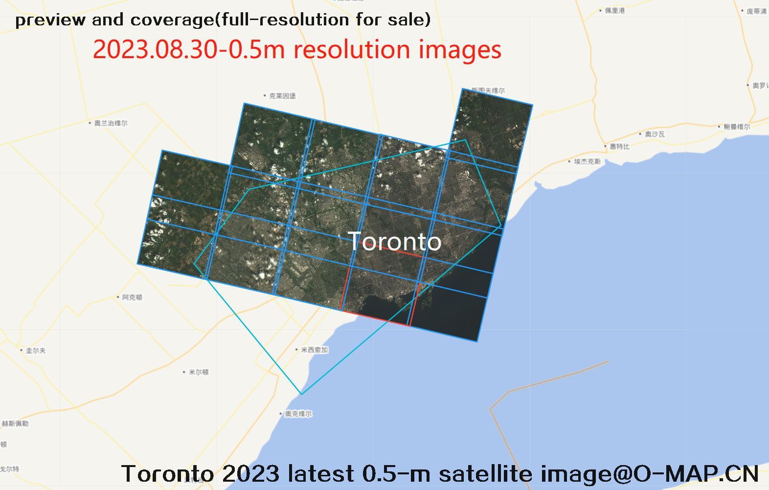 Toronto 2023 latest 【0.3-0.5-0.75-0.8-2】 meter satellite image