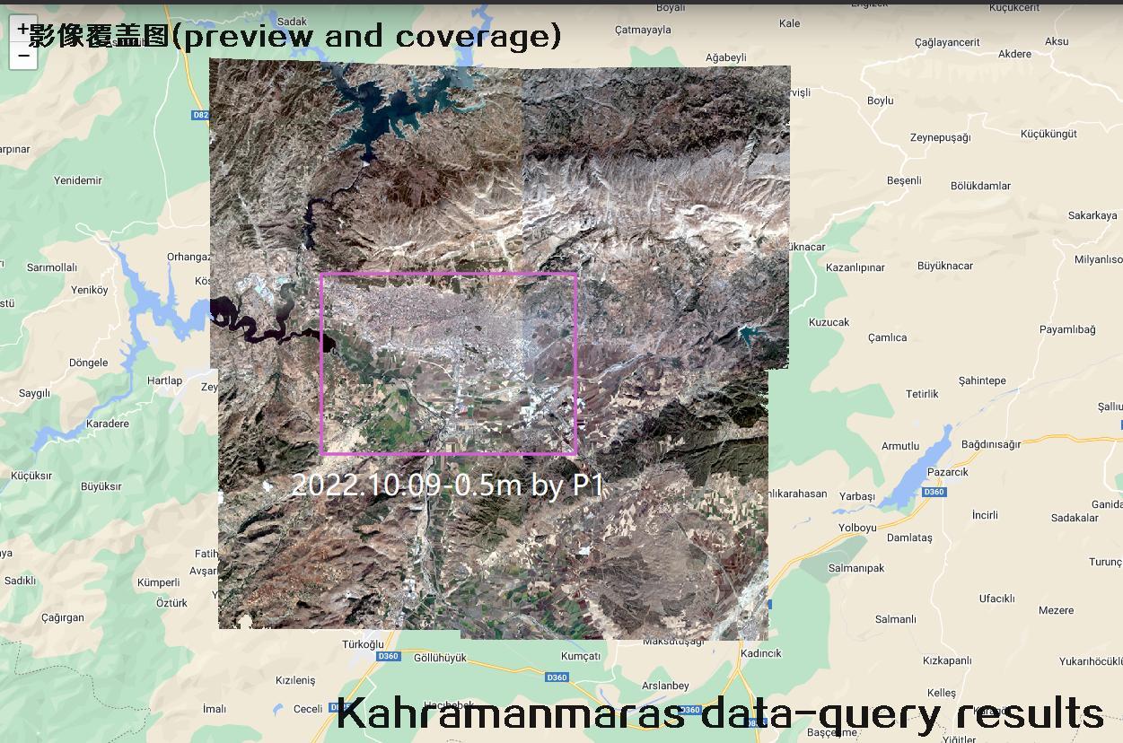 Kahramanmaras satellite data query results