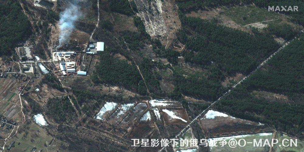 Maxar卫星拍摄的俄乌战争燃烧的设施影像图