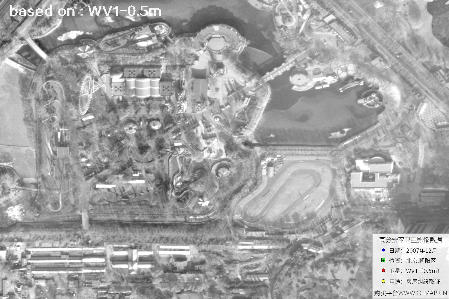 北京朝阳区2007年WorldView1卫星历史影像图