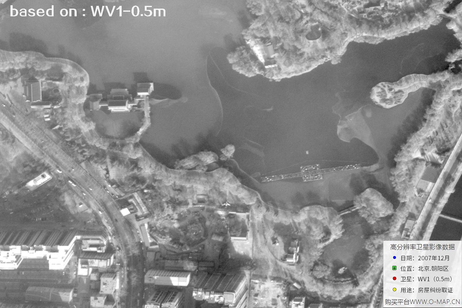 北京朝阳区2007年WorldView1卫星历史影像图