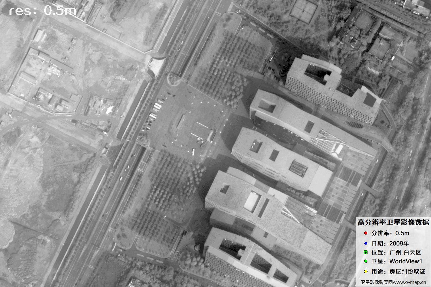 广州白云区2009年0.5米分辨率WorldlView1卫星图像