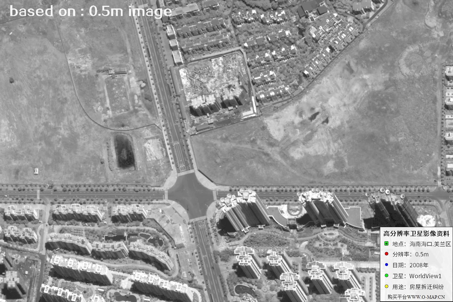海口市美兰区2008年WorldView1卫星图像