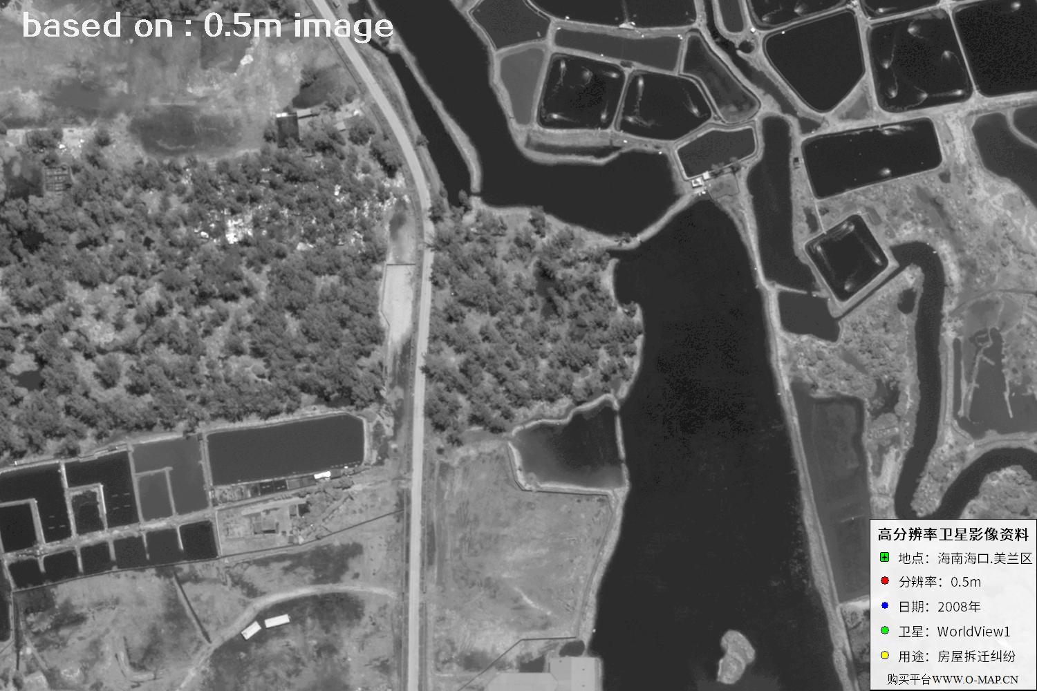 海口市美兰区2008年WorldView1卫星图像