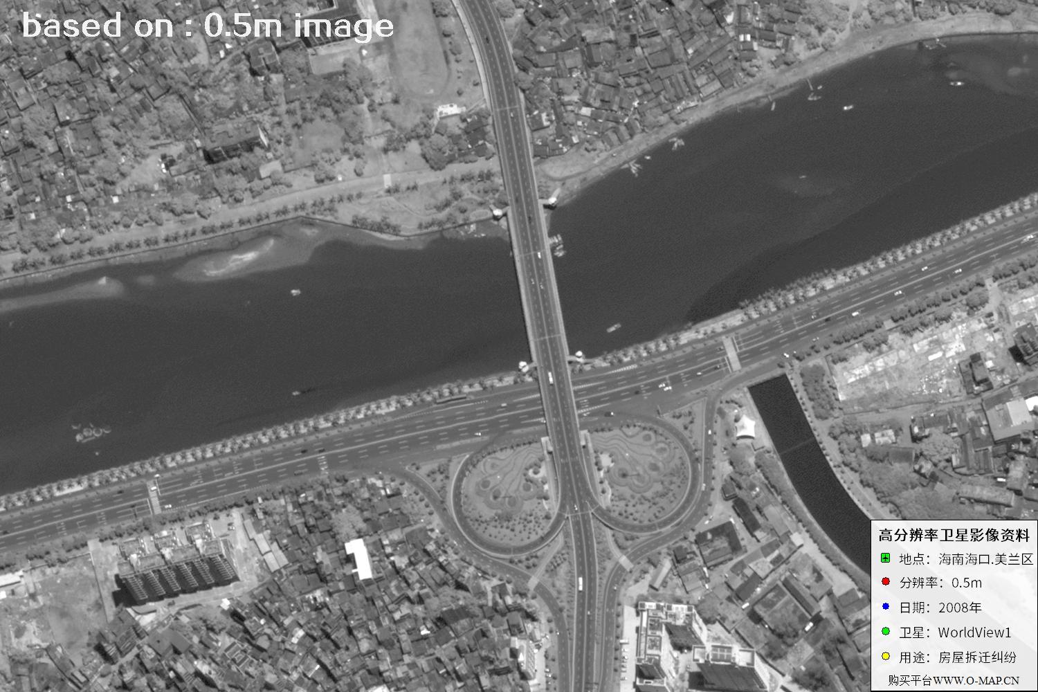 海口市美兰区2008年WorldView1卫星图像