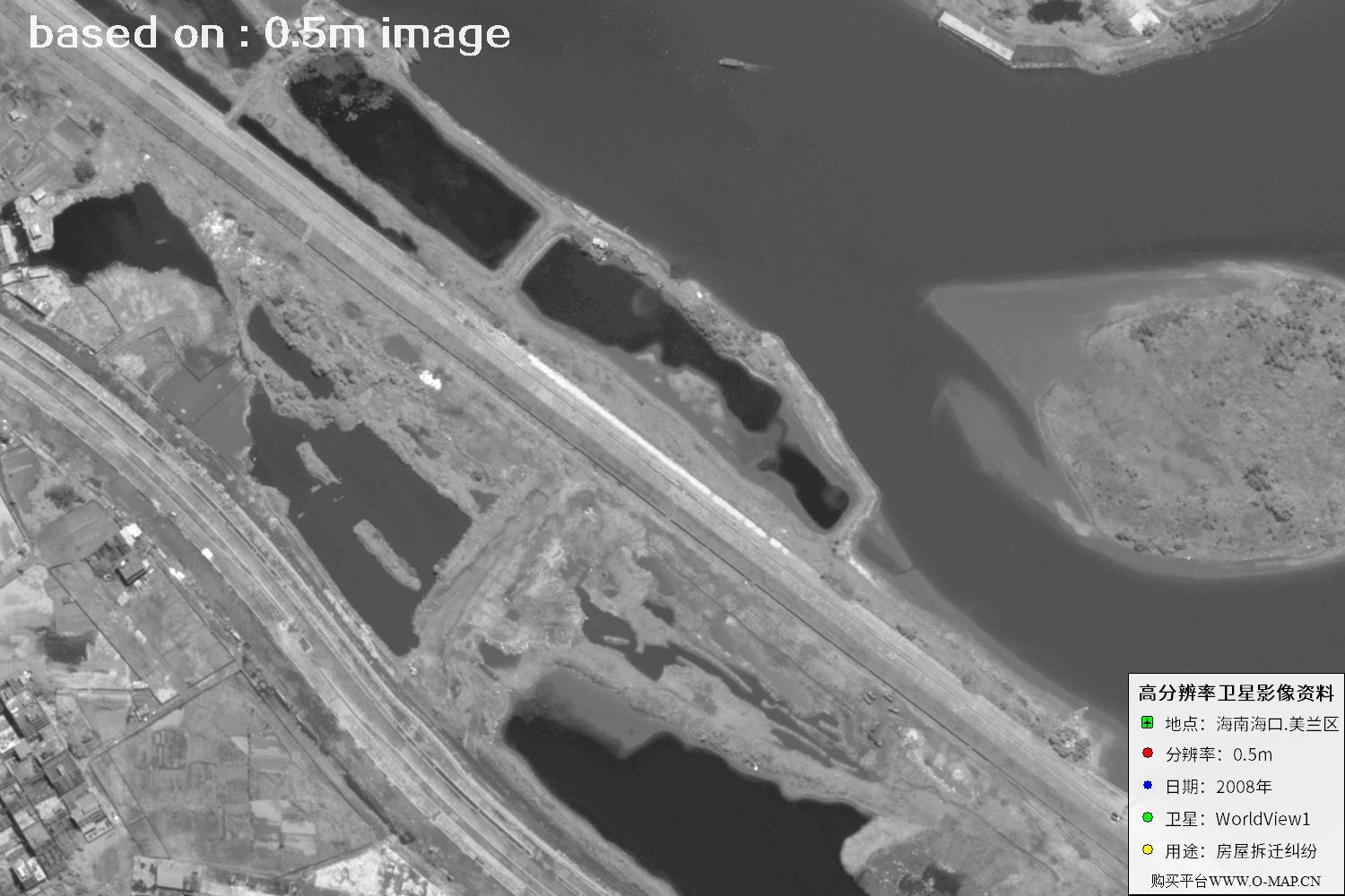 海口市美兰区2008年WorldView1卫星图像
