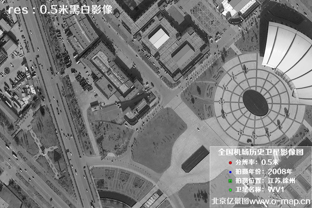 WorldView1卫星2008年拍摄的江苏省徐州市龙云区历史卫星图