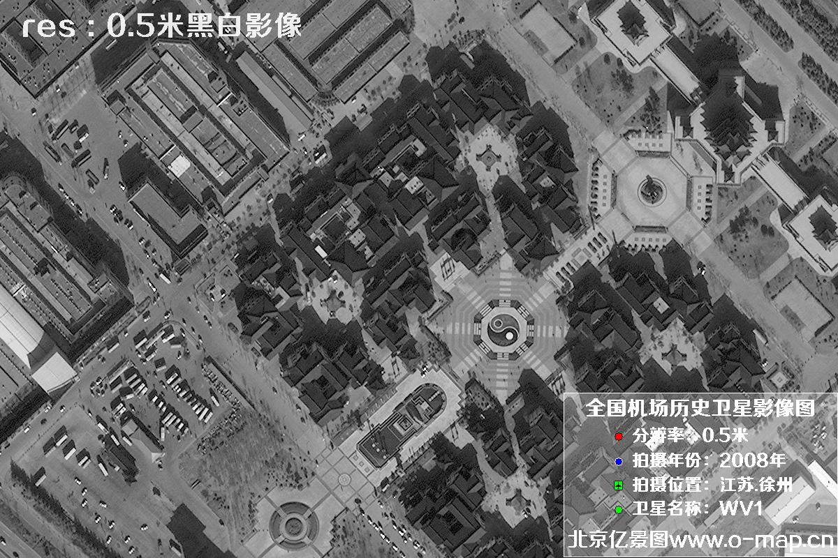 WorldView1卫星2008年拍摄的江苏省徐州市龙云区历史卫星图