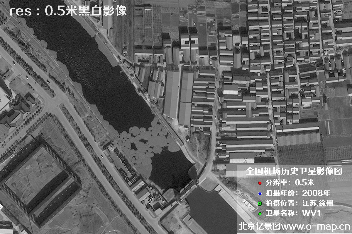 WorldView1卫星2008年拍摄的江苏省徐州市龙云区历史卫星图