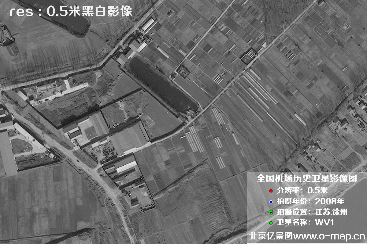 WorldView1卫星2008年拍摄的江苏省徐州市龙云区历史卫星图
