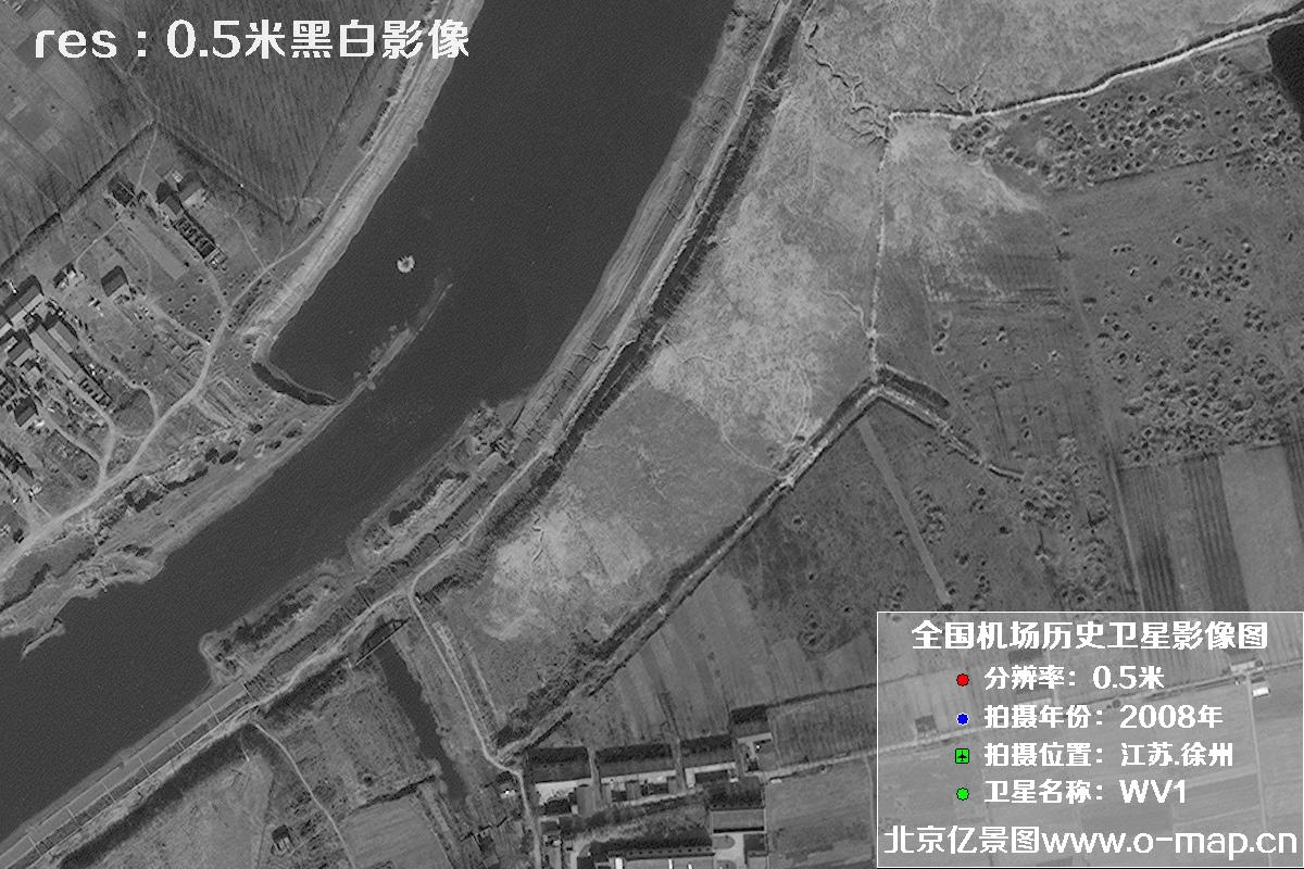 WorldView1卫星2008年拍摄的江苏省徐州市龙云区历史卫星图