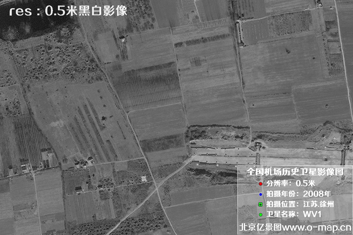 WorldView1卫星2008年拍摄的江苏省徐州市龙云区历史卫星图