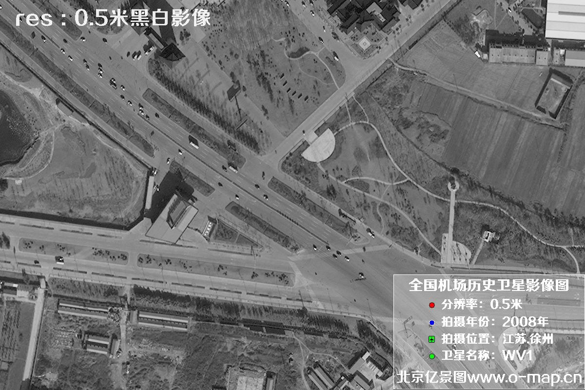 WorldView1卫星2008年拍摄的江苏省徐州市龙云区历史卫星图