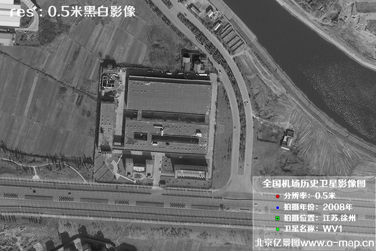 WorldView1卫星2008年拍摄的江苏省徐州市龙云区历史卫星图