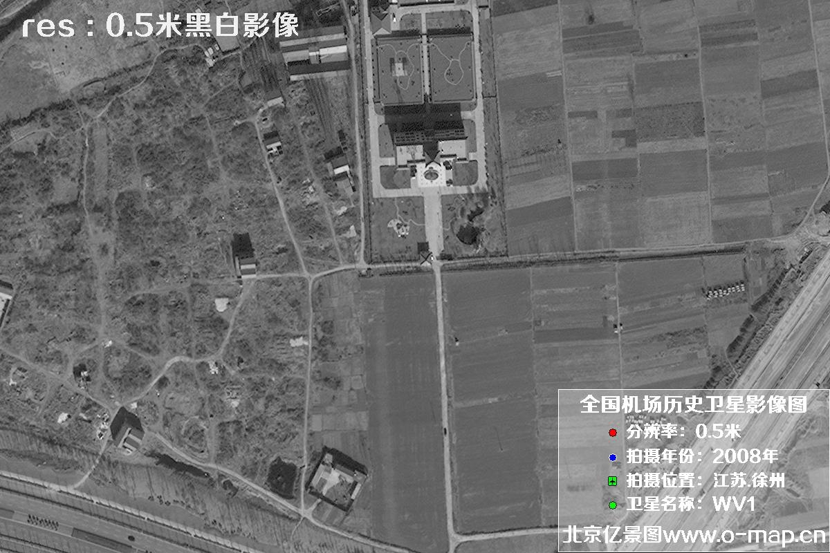 WorldView1卫星2008年拍摄的江苏省徐州市龙云区历史卫星图