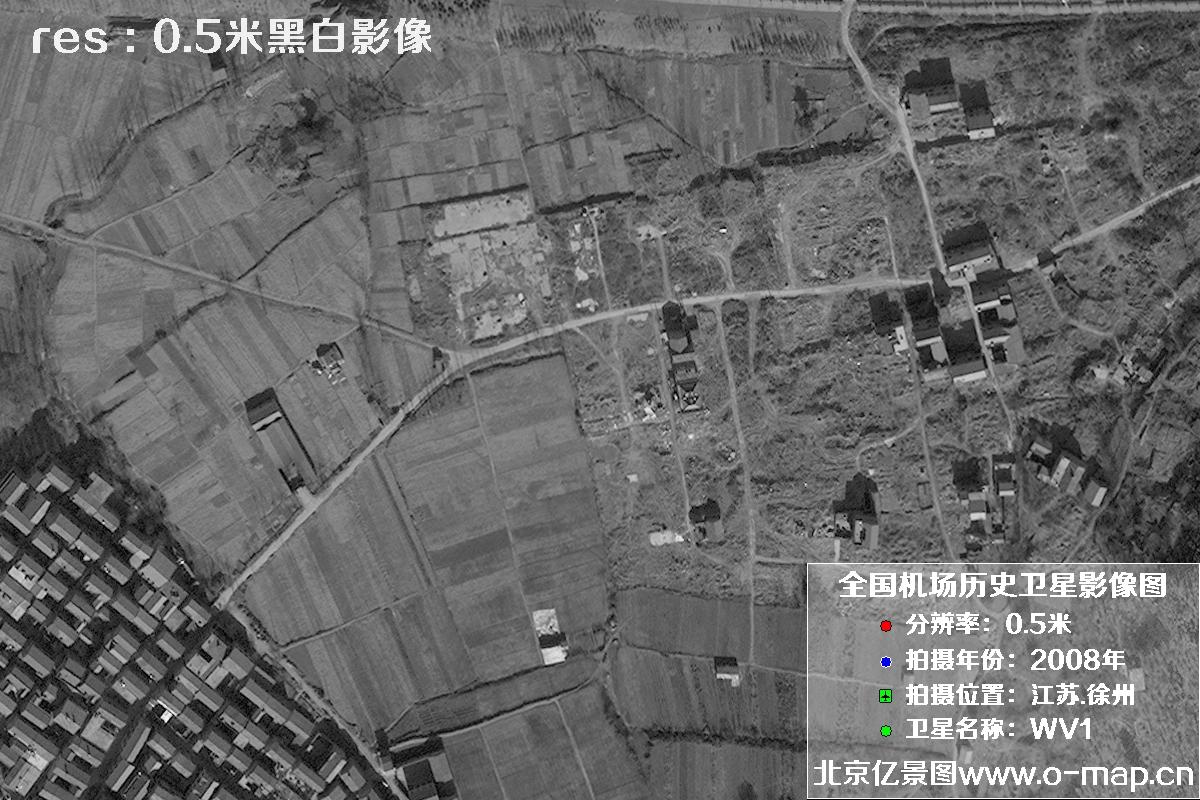 WorldView1卫星2008年拍摄的江苏省徐州市龙云区历史卫星图