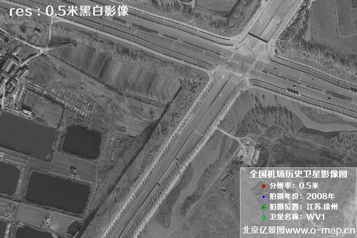 WorldView1卫星2008年拍摄的江苏省徐州市龙云区历史卫星图