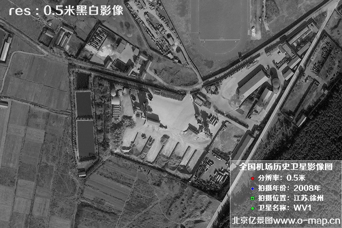 WorldView1卫星2008年拍摄的江苏省徐州市龙云区历史卫星图