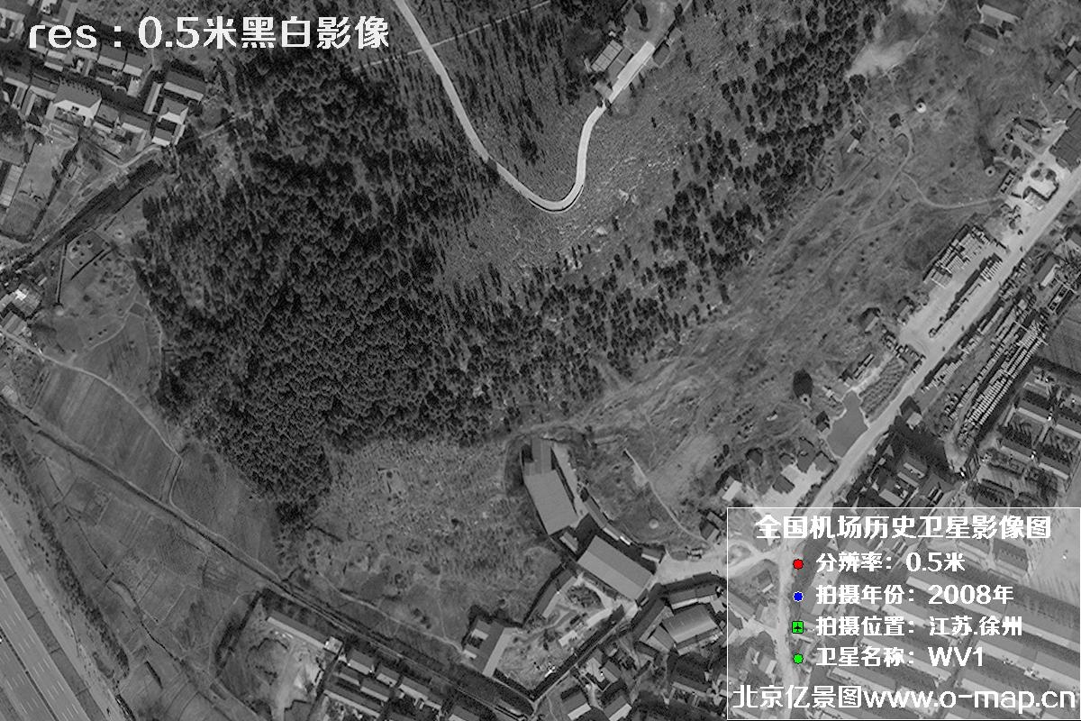 WorldView1卫星2008年拍摄的江苏省徐州市龙云区历史卫星图