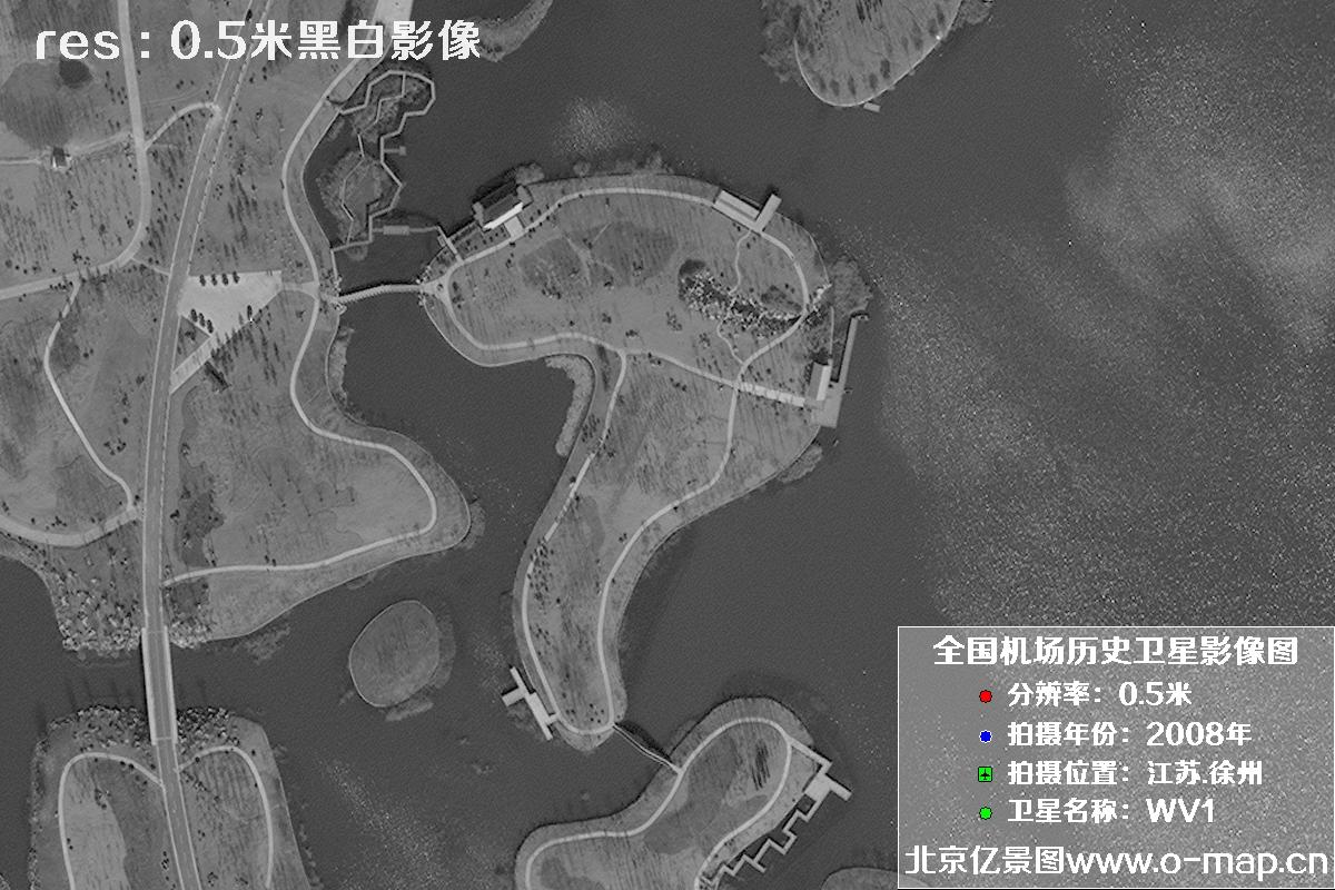 WorldView1卫星2008年拍摄的江苏省徐州市龙云区历史卫星图