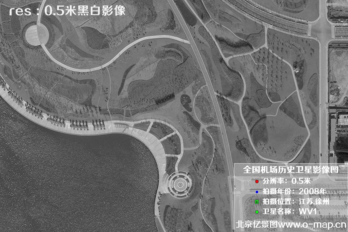 WorldView1卫星2008年拍摄的江苏省徐州市龙云区历史卫星图