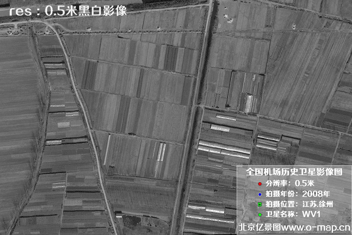 WorldView1卫星2008年拍摄的江苏省徐州市龙云区历史卫星图