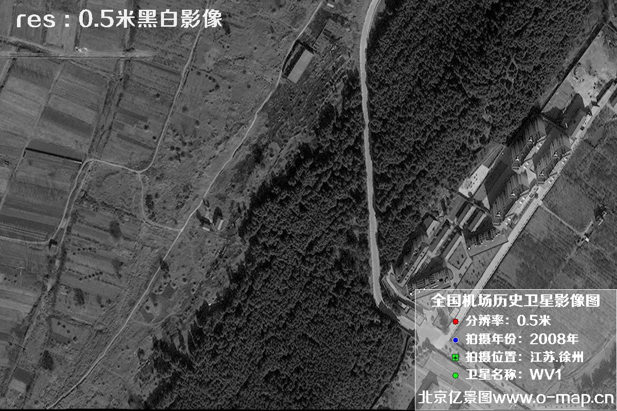 WorldView1卫星2008年拍摄的江苏省徐州市龙云区历史卫星图
