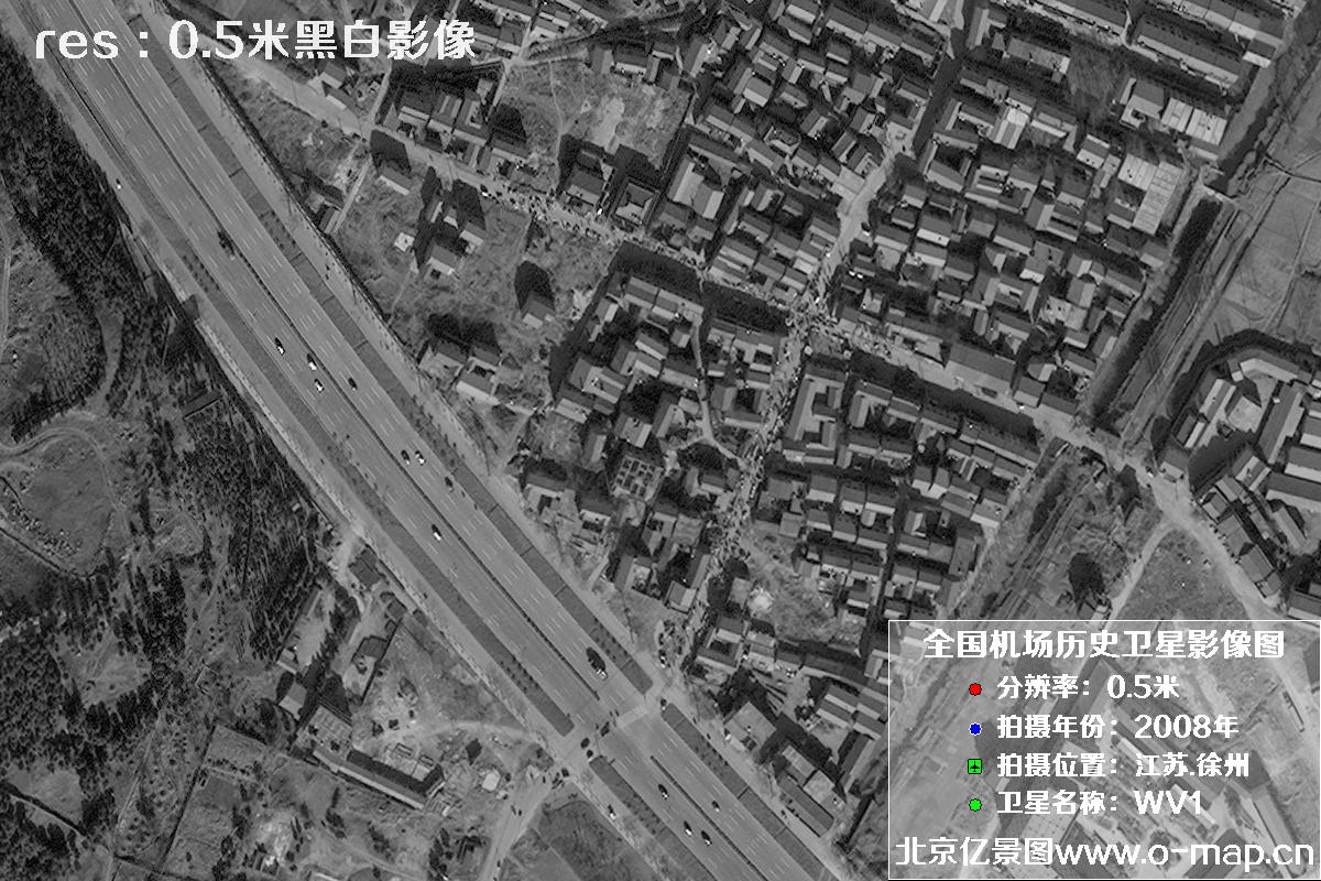 WorldView1卫星2008年拍摄的江苏省徐州市龙云区历史卫星图