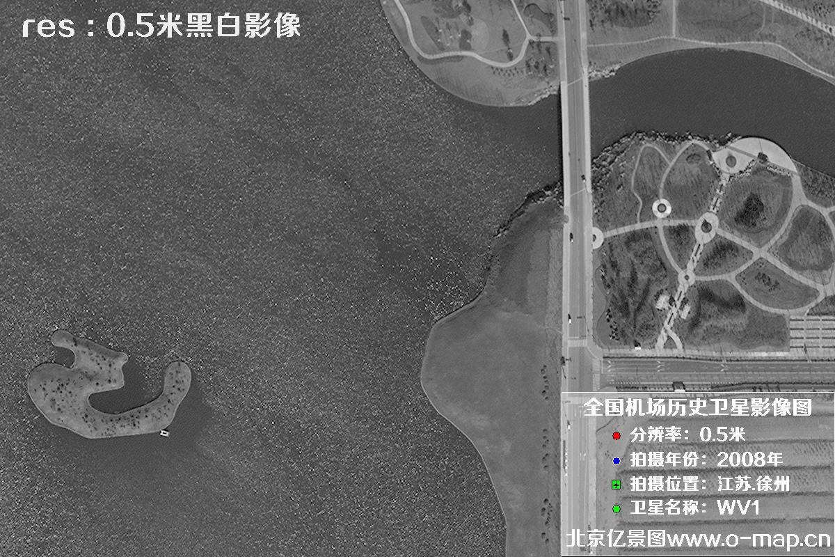 WorldView1卫星2008年拍摄的江苏省徐州市龙云区历史卫星图