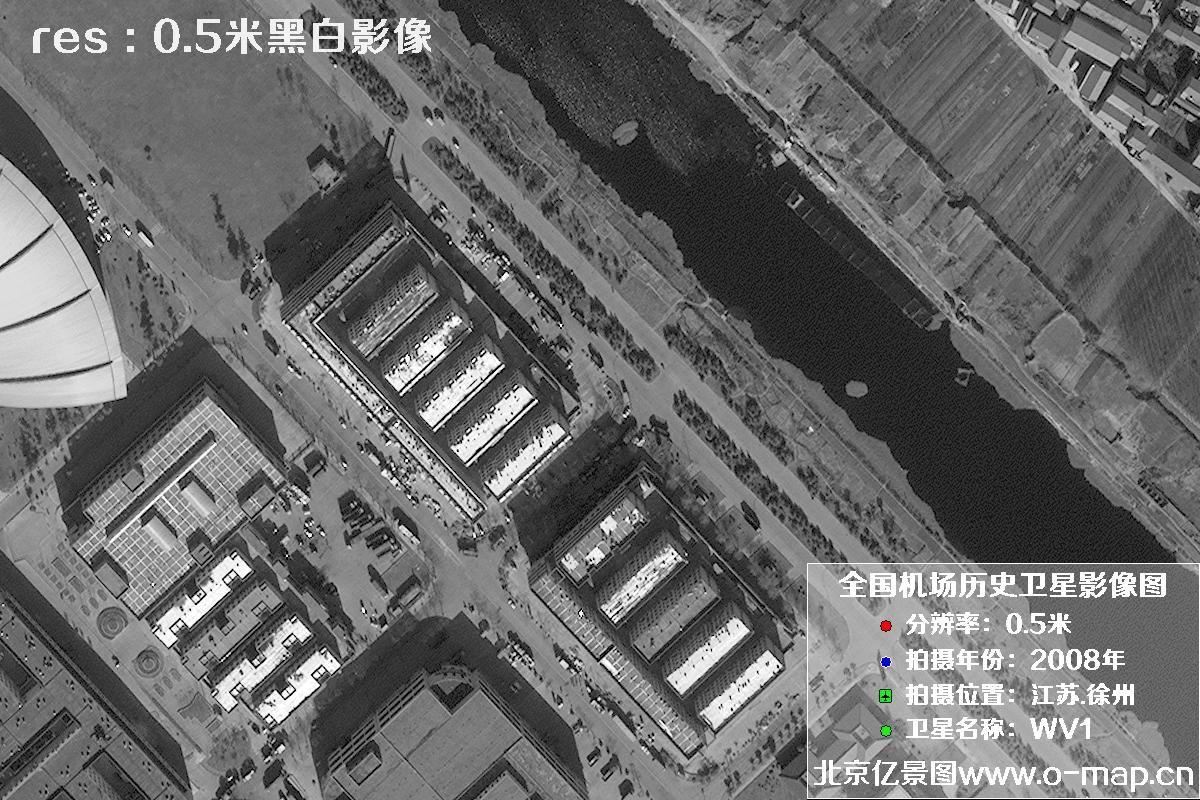 WorldView1卫星2008年拍摄的江苏省徐州市龙云区历史卫星图