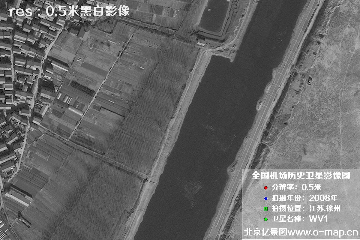 WorldView1卫星2008年拍摄的江苏省徐州市龙云区历史卫星图