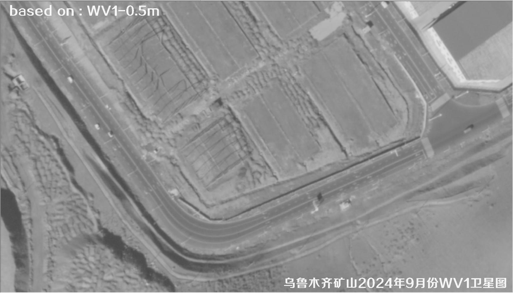 WorldView1卫星2024年9月份拍摄的乌鲁木齐矿区卫星图像