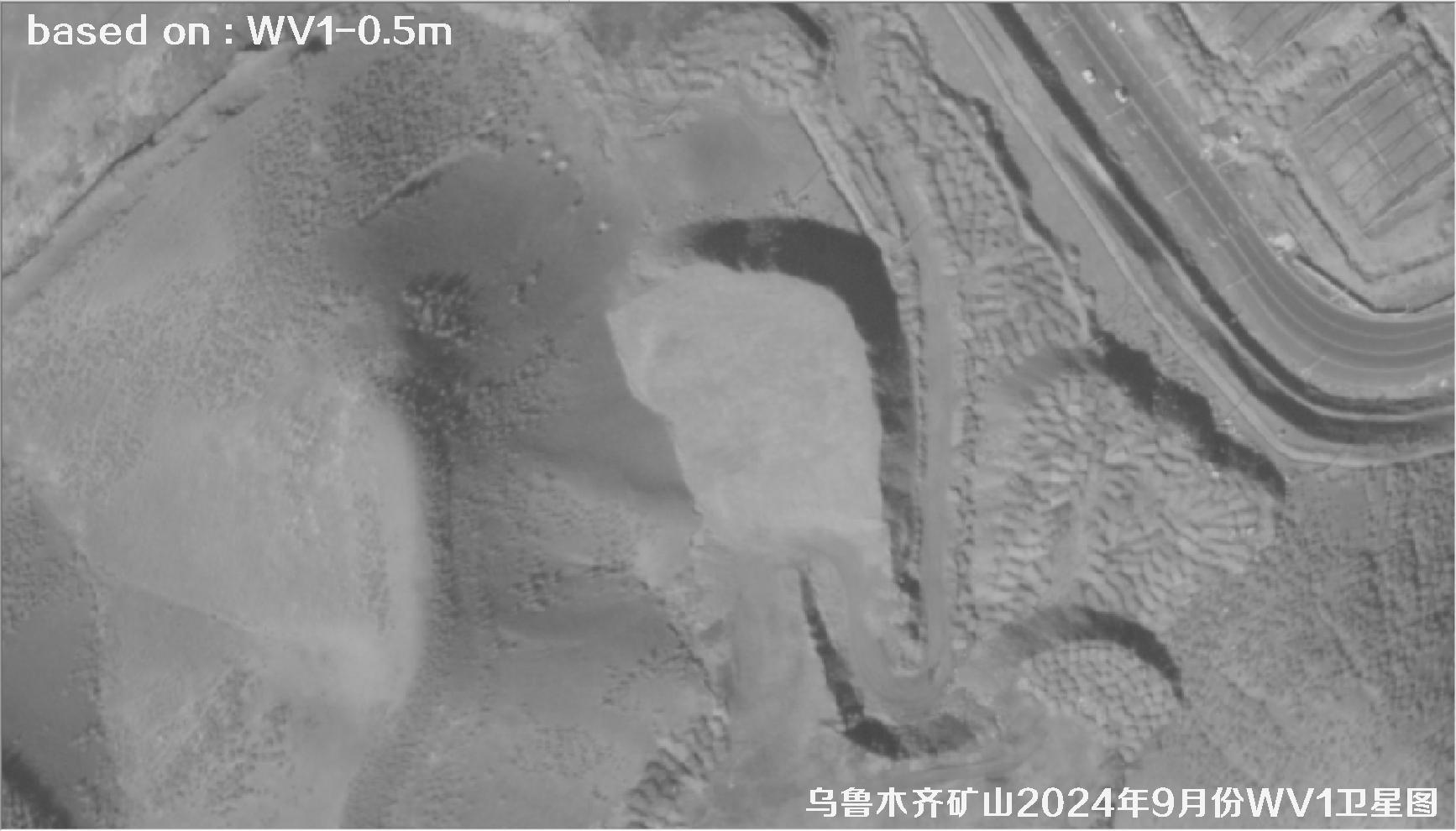 WorldView1卫星2024年9月份拍摄的乌鲁木齐矿区卫星图像